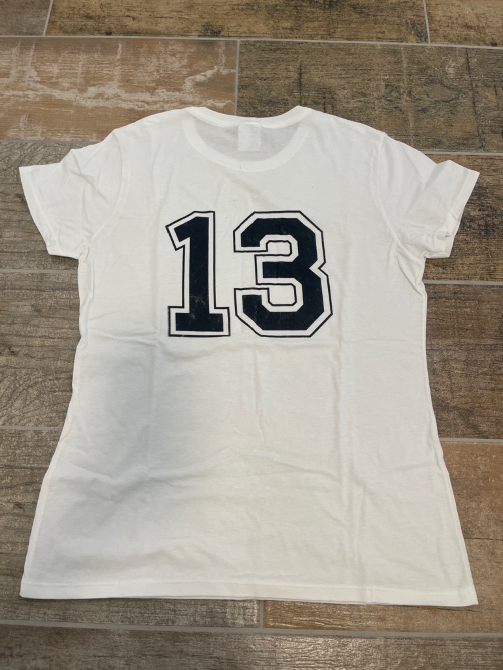 NEW Womens White 13 T-Shirt Tee Size Small S